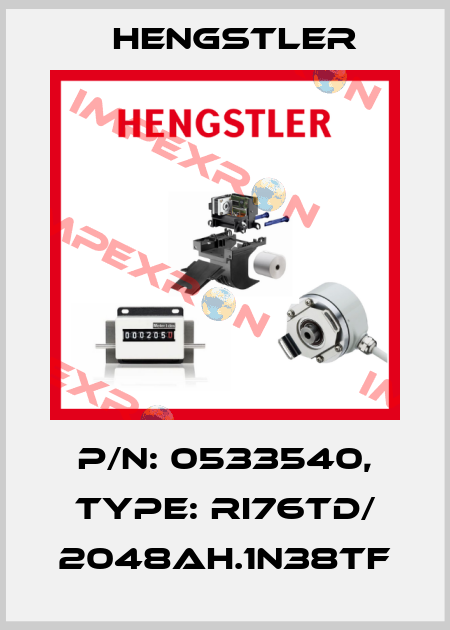 p/n: 0533540, Type: RI76TD/ 2048AH.1N38TF Hengstler