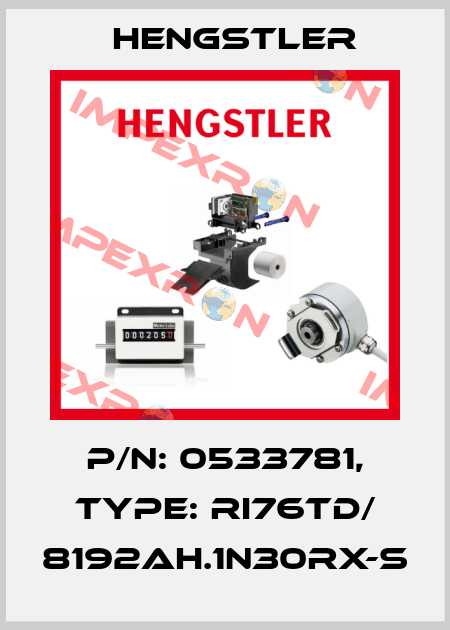 p/n: 0533781, Type: RI76TD/ 8192AH.1N30RX-S Hengstler