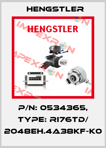 p/n: 0534365, Type: RI76TD/ 2048EH.4A38KF-K0 Hengstler