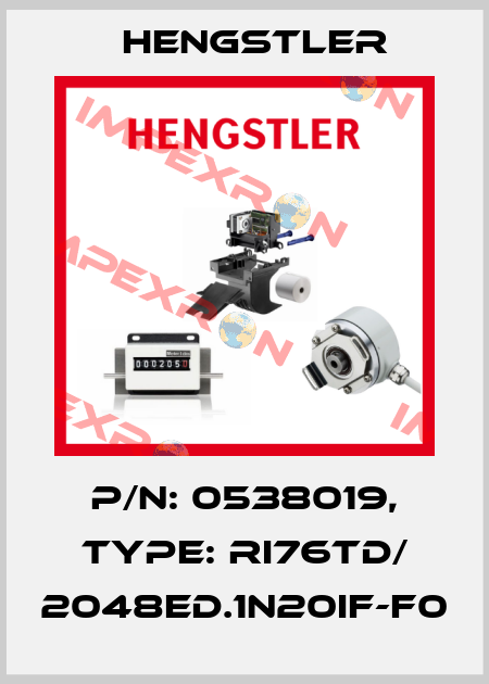 p/n: 0538019, Type: RI76TD/ 2048ED.1N20IF-F0 Hengstler
