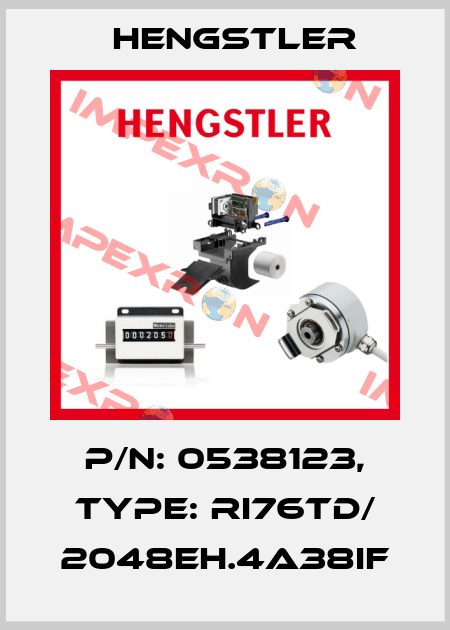 p/n: 0538123, Type: RI76TD/ 2048EH.4A38IF Hengstler