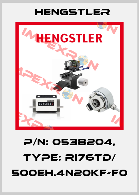 p/n: 0538204, Type: RI76TD/ 500EH.4N20KF-F0 Hengstler