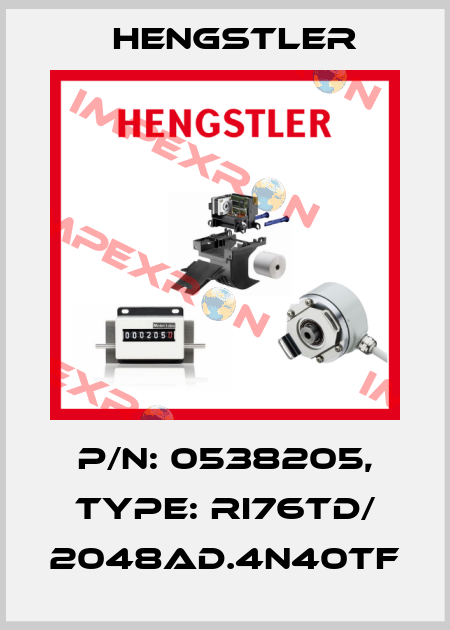 p/n: 0538205, Type: RI76TD/ 2048AD.4N40TF Hengstler