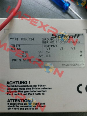 PSK 124 3HE 6TE 24V 0,6A (001 13105-004)  Schroff