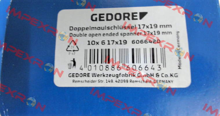 6066420 / 6 17X19 Gedore