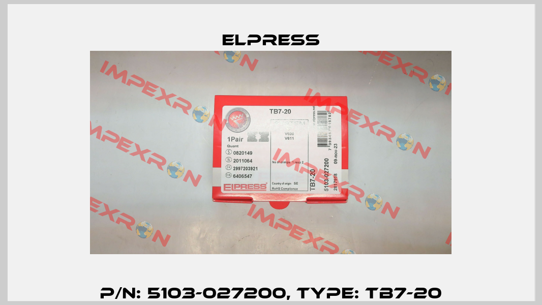 P/N: 5103-027200, Type: TB7-20 Elpress