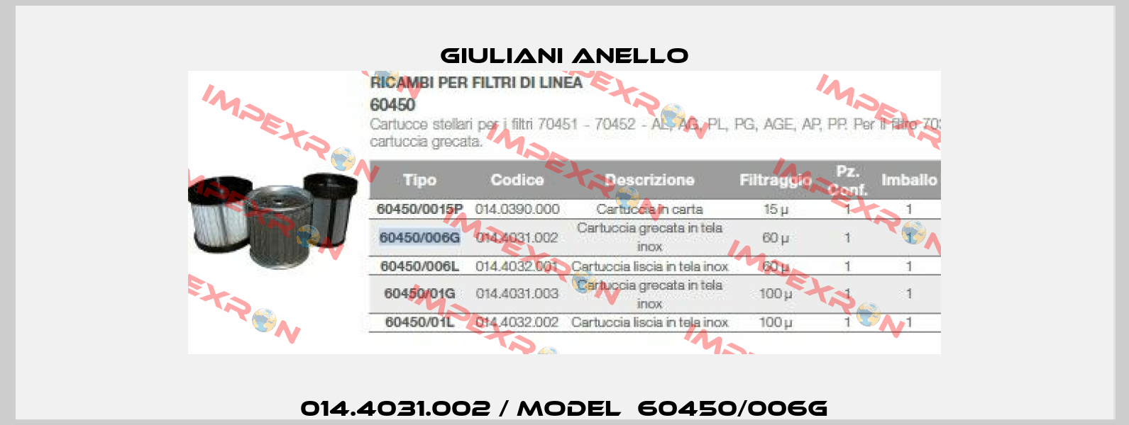 014.4031.002 / Model  60450/006G Giuliani Anello