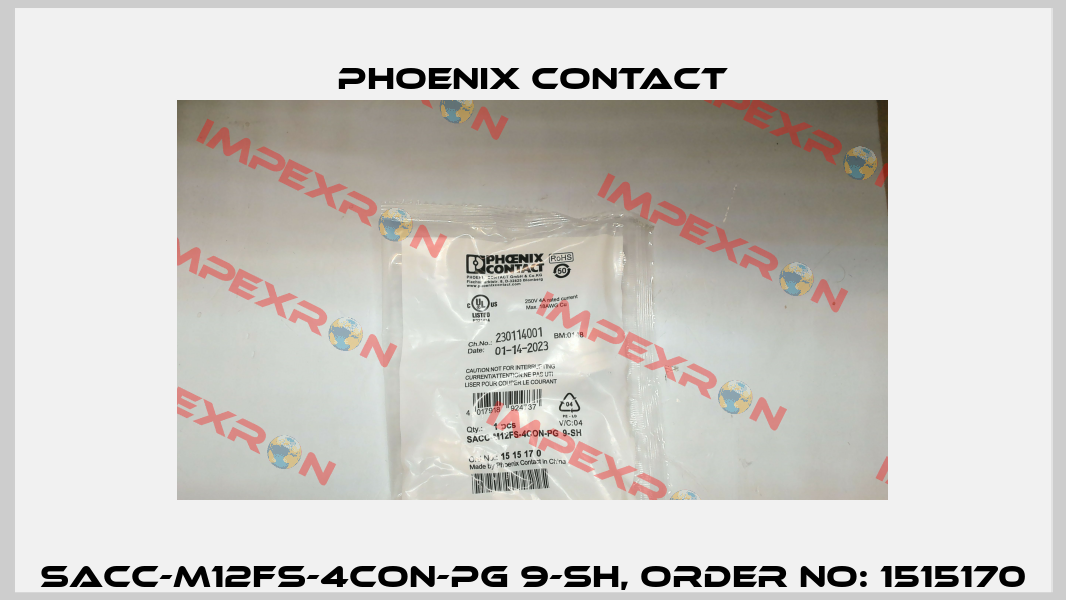 SACC-M12FS-4CON-PG 9-SH, ORDER NO: 1515170 Phoenix Contact
