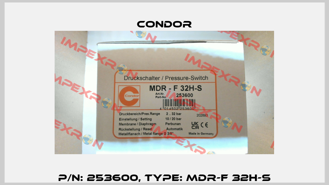 P/N: 253600, Type: MDR-F 32H-S Condor