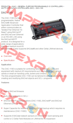 DAC1180  Delta Controls