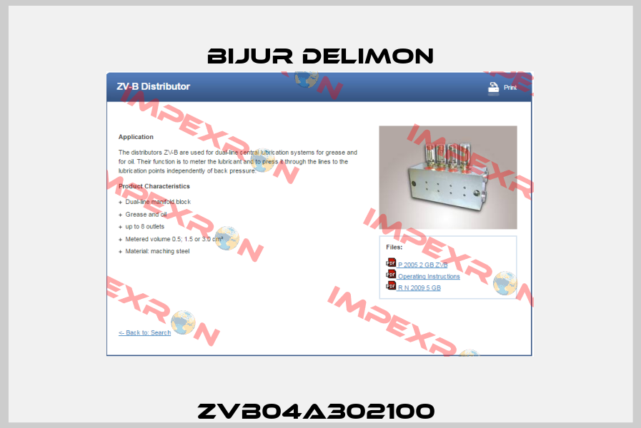 ZVB04A302100  Bijur Delimon