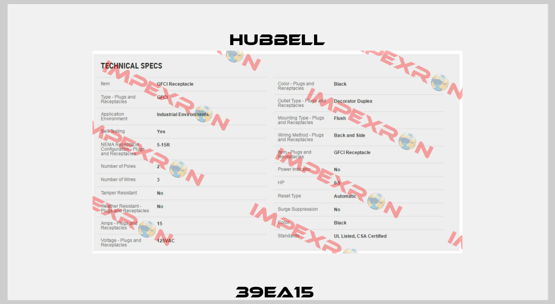 39EA15  Hubbell
