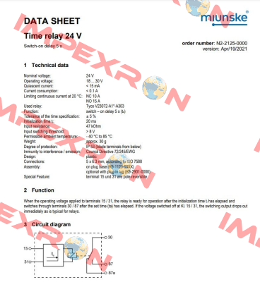 N2-2125-0000 / 5002915 Miunske