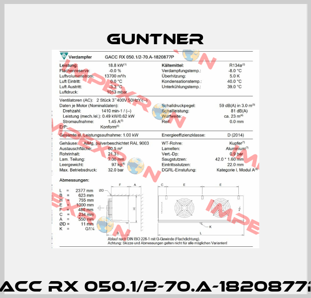 GACC RX 050.1/2-70.A-1820877P  Guntner