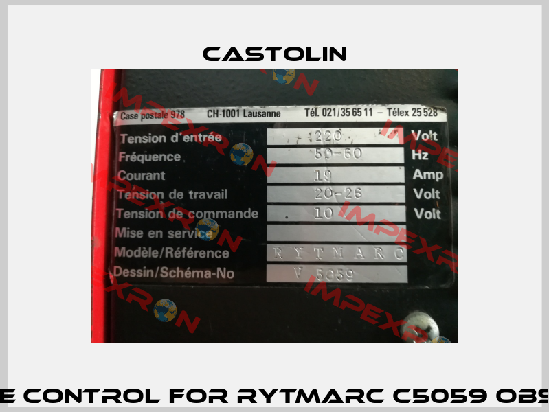 Remote control For Rytmarc C5059 obsolete  Castolin