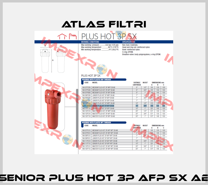 Senior Plus HOT 3P AFP SX AB Atlas Filtri