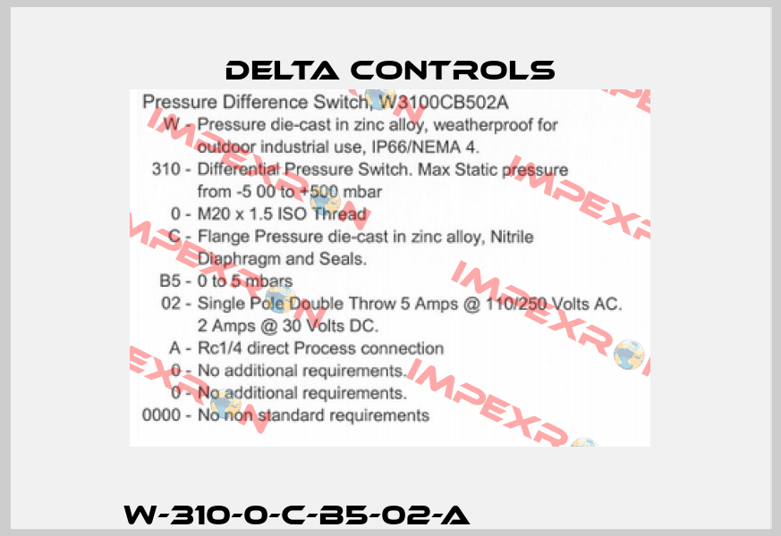 W-310-0-C-B5-02-A                    Delta Controls