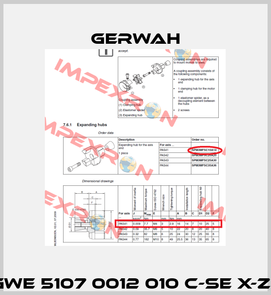 GWE 5107 0012 010 C-SE X-Z   Gerwah