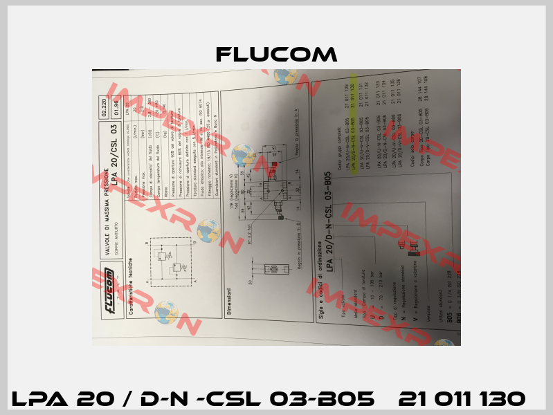 LPA 20 / D-N -CSL 03-B05   21 011 130   Flucom