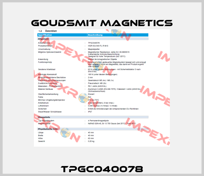 TPGC040078 Goudsmit Magnetics