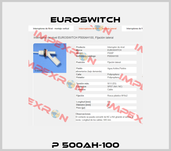 P 500AH-100 Euroswitch