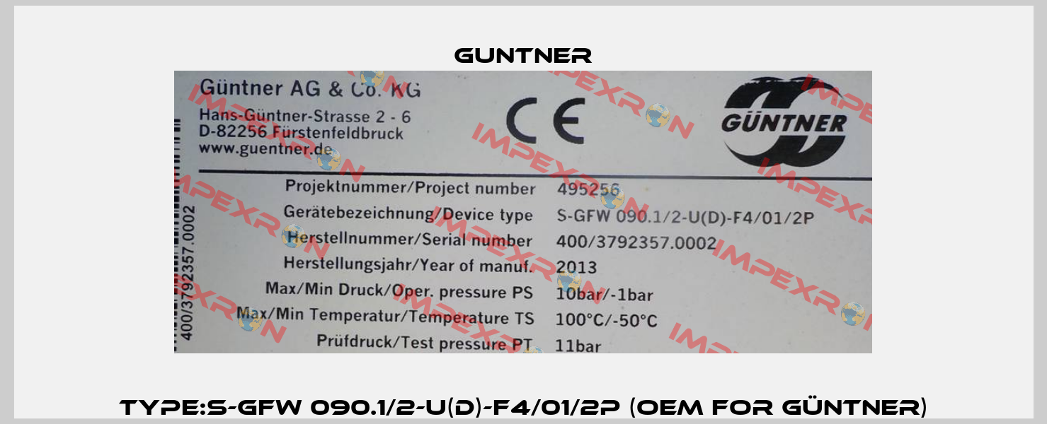 Type:S-GFW 090.1/2-U(D)-F4/01/2P (OEM for Güntner) Guntner