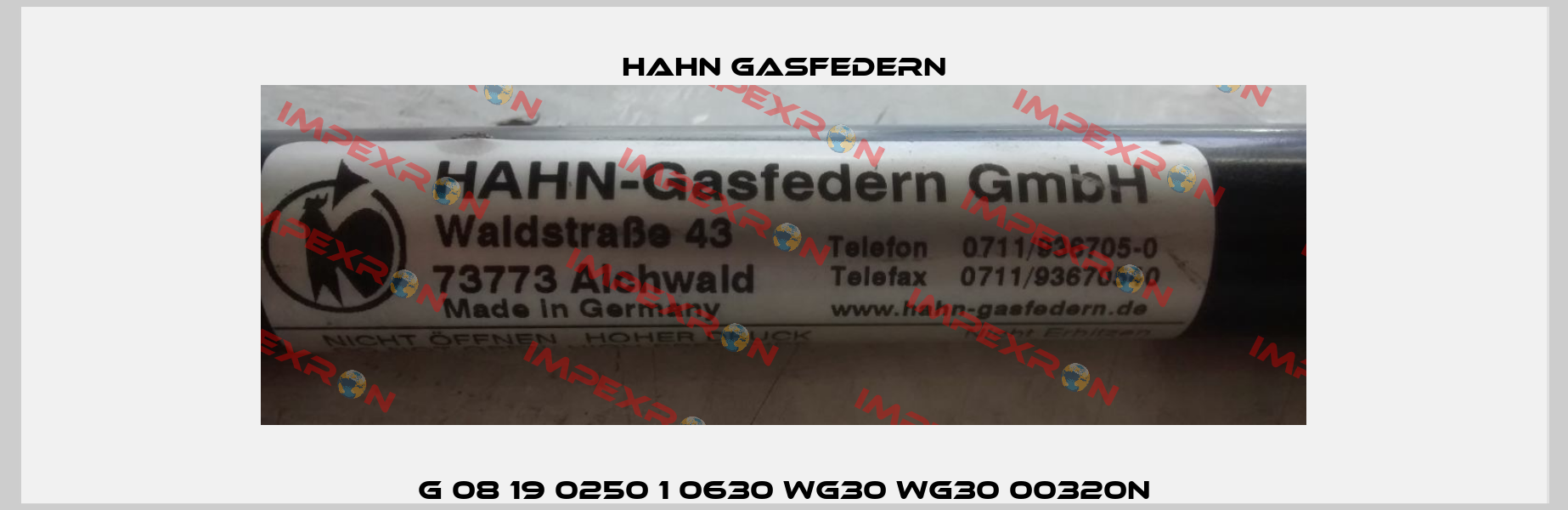 G 08 19 0250 1 0630 WG30 WG30 00320N Hahn Gasfedern