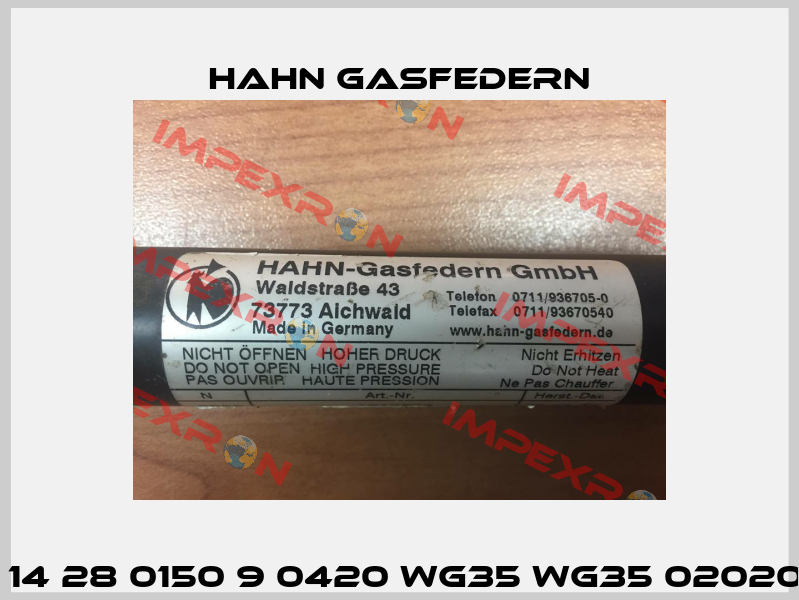 G 14 28 0150 9 0420 WG35 WG35 02020N Hahn Gasfedern
