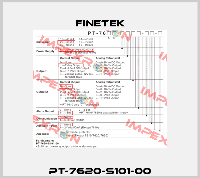 PT-7620-S101-00 Finetek