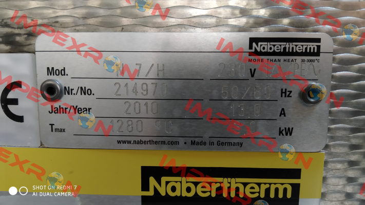 Model: N7/H  214970 Nabertherm
