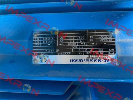 Type: JM1 160 L-6/HE AC Motoren