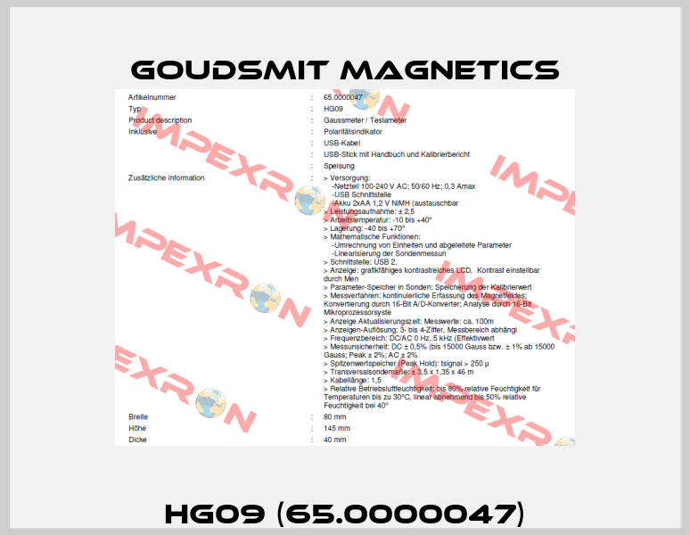 HG09 (65.0000047) Goudsmit Magnetics