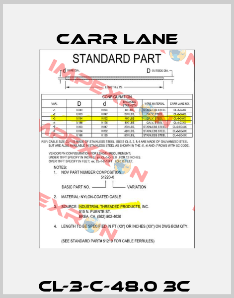 CL-3-C-48.0 3C  Carr Lane