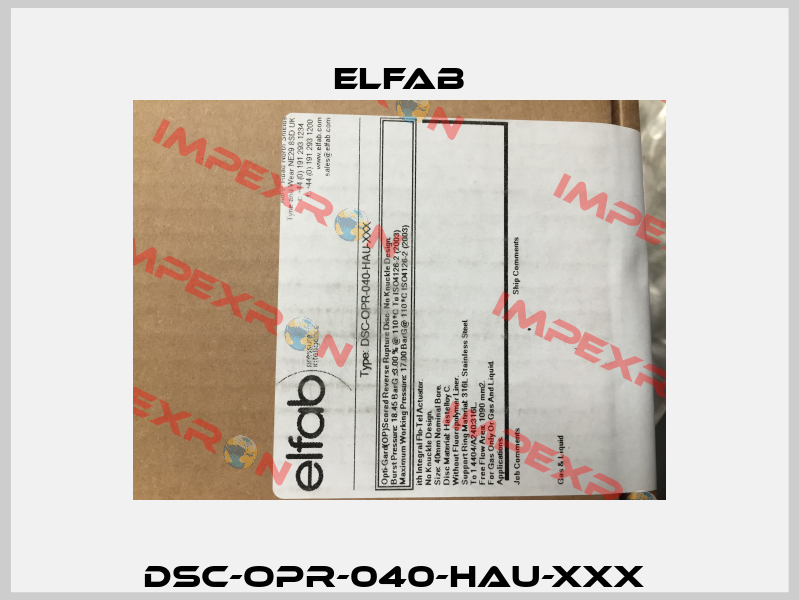 DSC-OPR-040-HAU-XXX  Elfab
