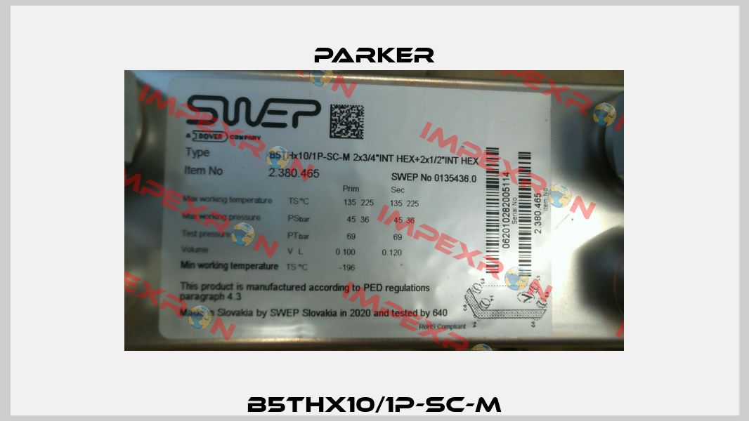 B5THx10/1P-SC-M Parker