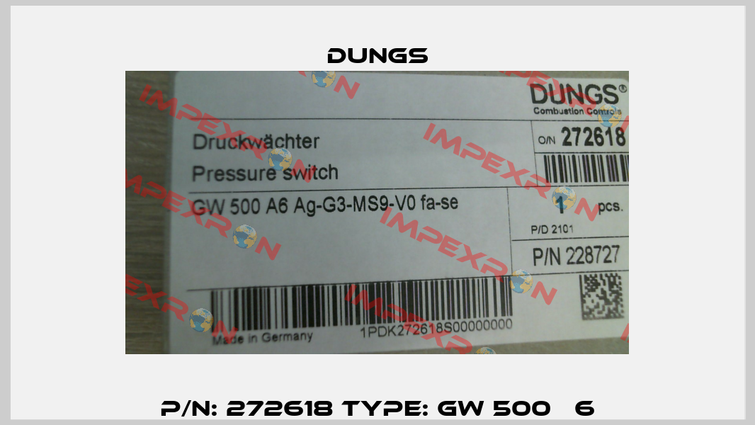 P/N: 272618 Type: GW 500 А6 Dungs