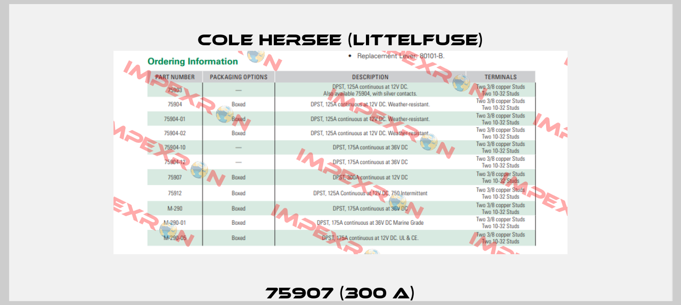 75907 (300 A) COLE HERSEE (Littelfuse)
