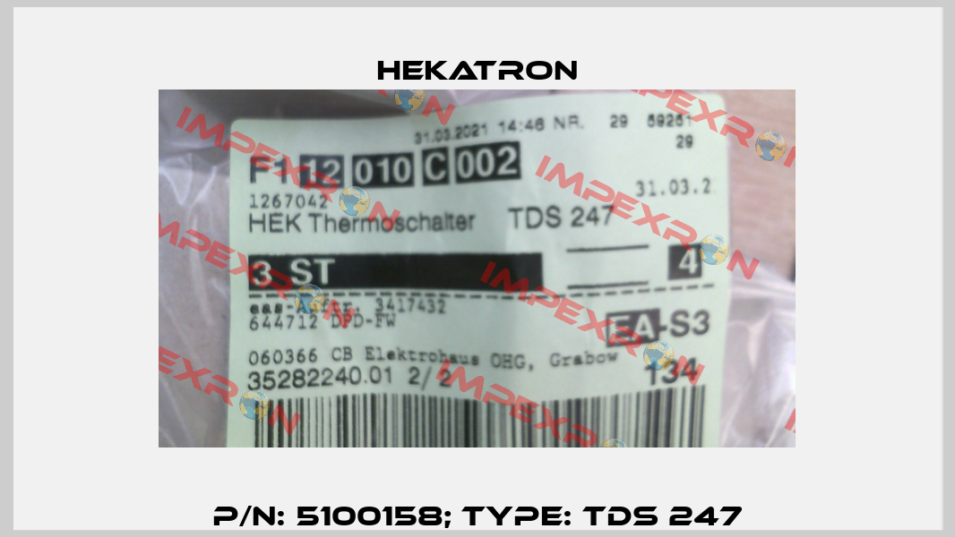p/n: 5100158; Type: TDS 247 Hekatron