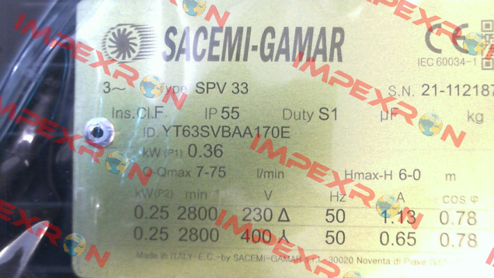 SPV 33-TRI (SPV 33 170T) Sacemi