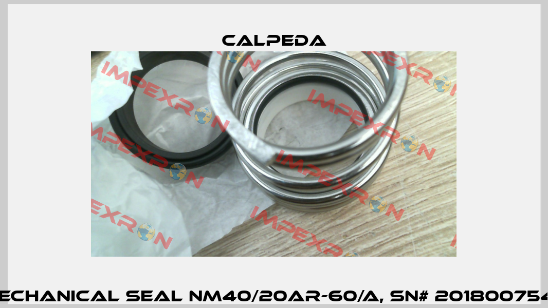 mechanical seal NM40/20AR-60/A, SN# 2018007546 Calpeda