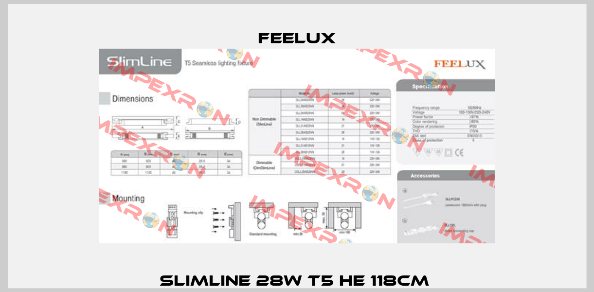 SLIMLINE 28W T5 HE 118CM  Feelux