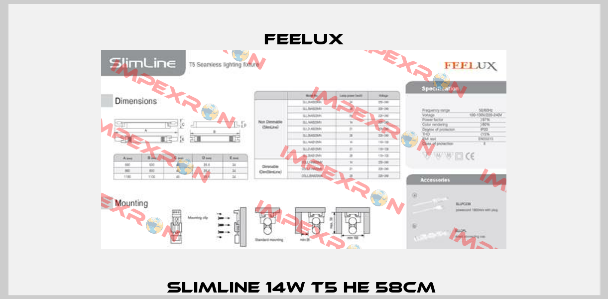 SLIMLINE 14W T5 HE 58CM  Feelux