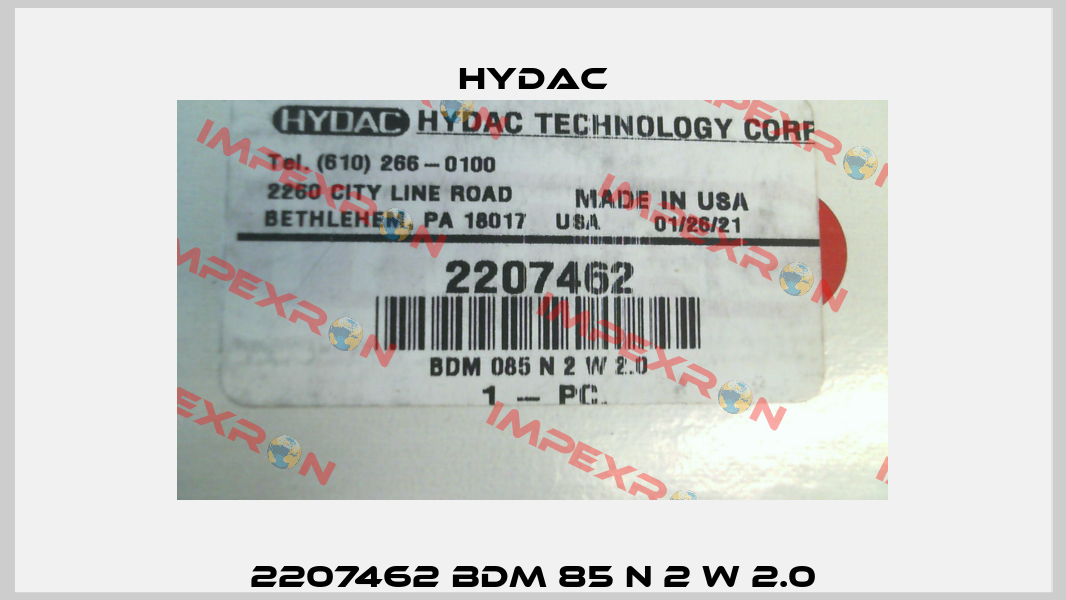 2207462 BDM 85 N 2 W 2.0 Hydac