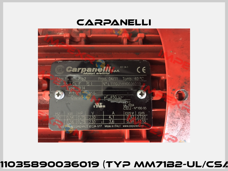 L111035890036019 (Typ MM71b2-UL/CSA)  Carpanelli