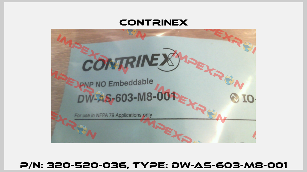 p/n: 320-520-036, Type: DW-AS-603-M8-001 Contrinex