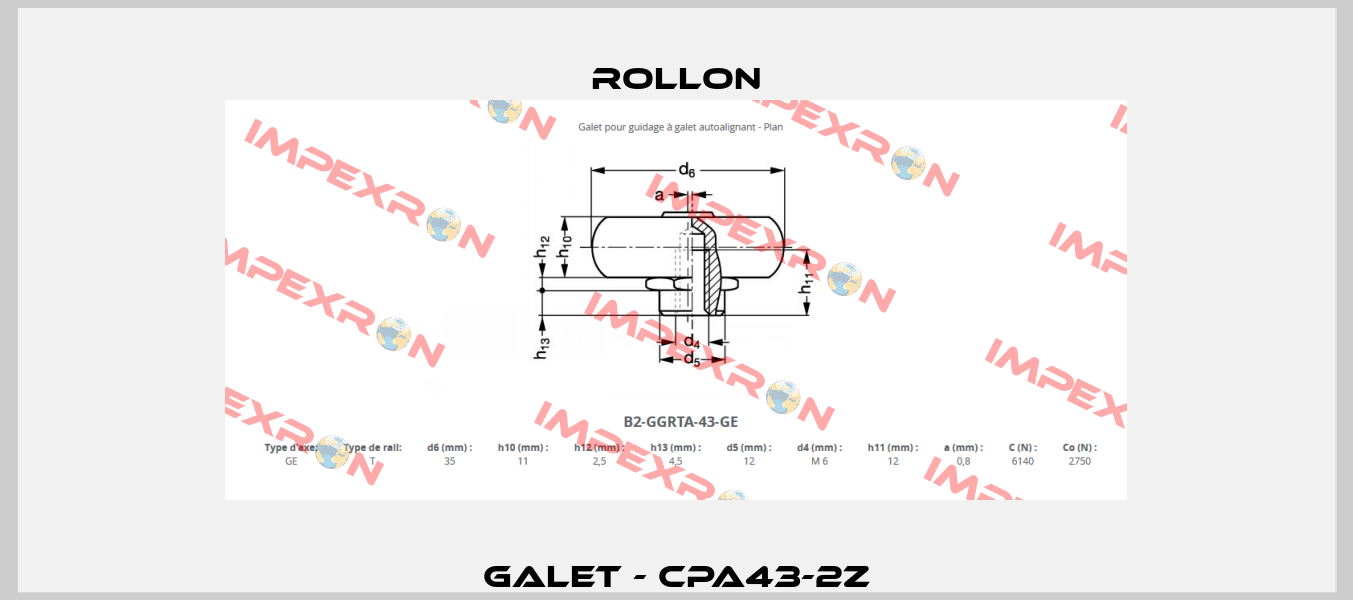 GALET - CPA43-2Z Rollon
