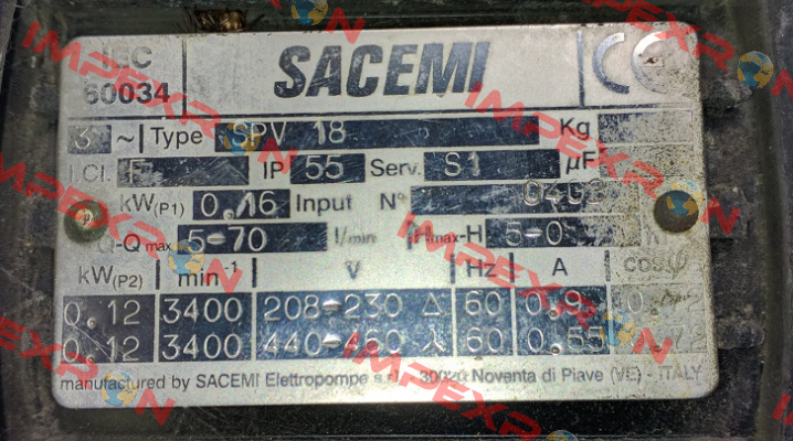 SPV-18 (Immersion depth- mm 90-120-170-220) Sacemi