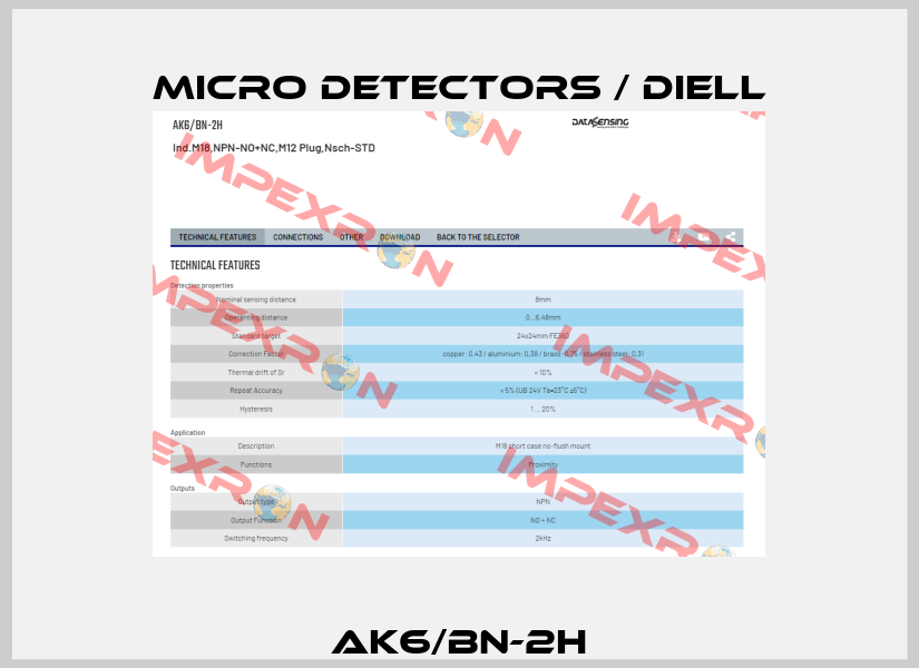 AK6/BN-2H Micro Detectors / Diell