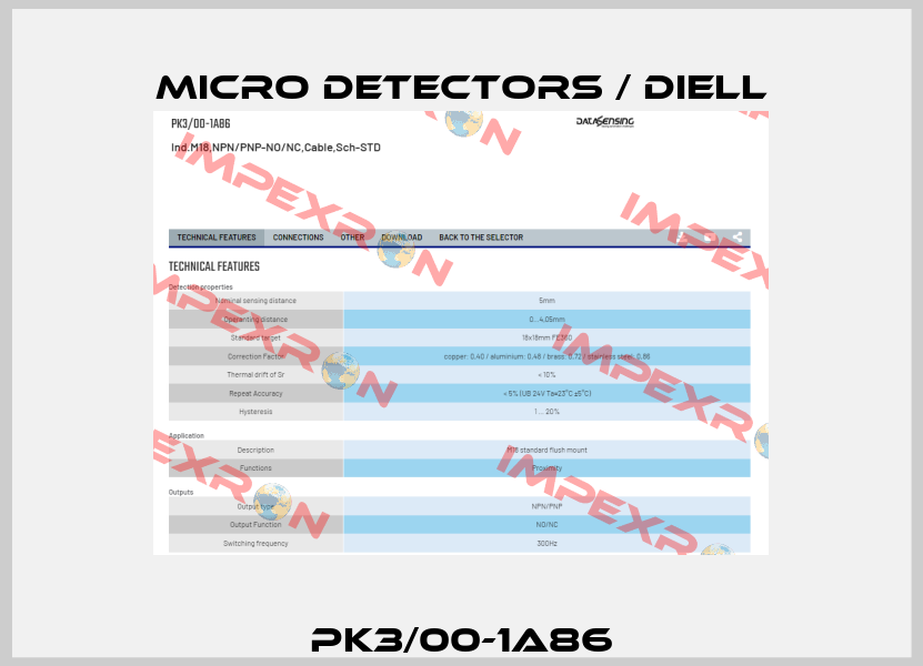 PK3/00-1A86 Micro Detectors / Diell