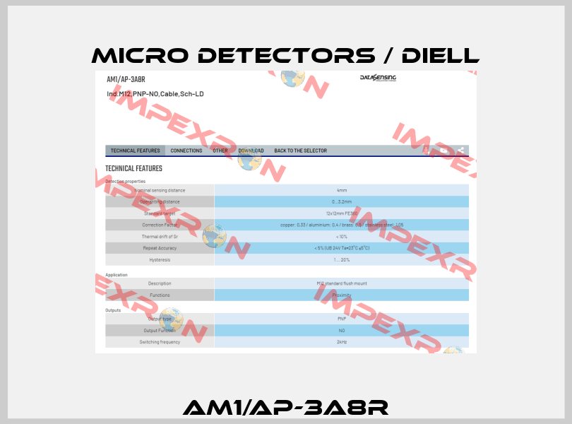 AM1/AP-3A8R Micro Detectors / Diell